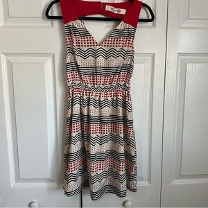 Emmelee Hearts Stripe Polka Dot Dress Womens S Y2K Valentines Retro Pin Up